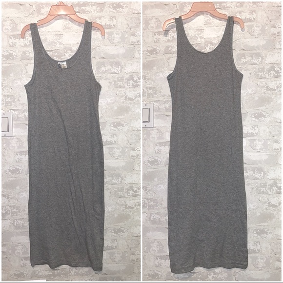 H&M Dresses & Skirts - Basic ribbed gray midi dress